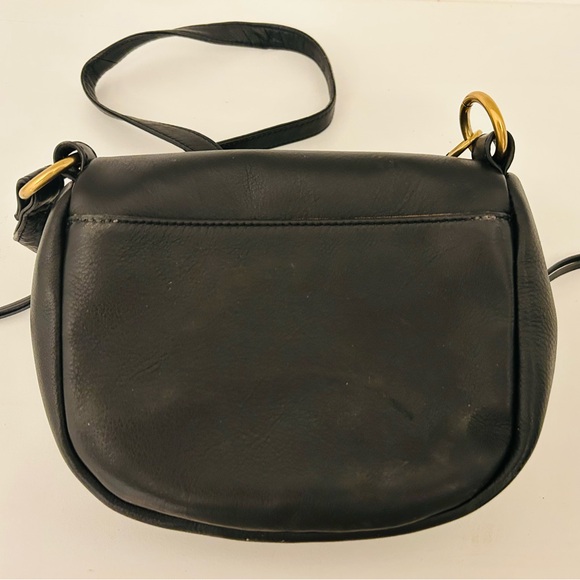HOBO Black Leather Crossbody Bag with Gold Zippers - Picture 5 of 7